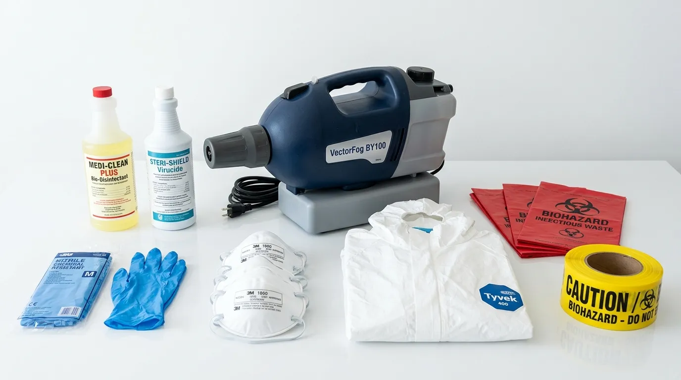 Professional biohazard remediation crew working in Mastic Beach