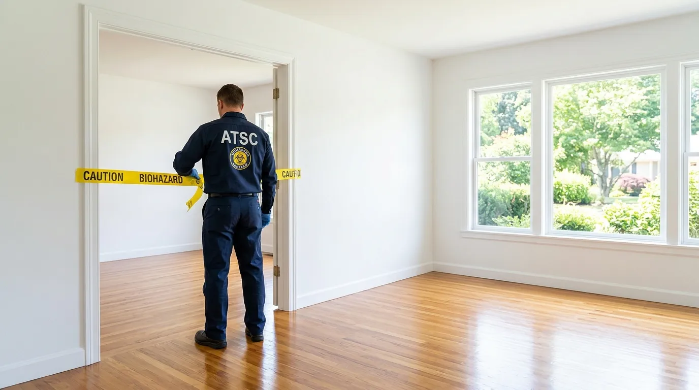Certified biohazard cleanup crew performing Decomposition Cleanup in Mastic Beach
